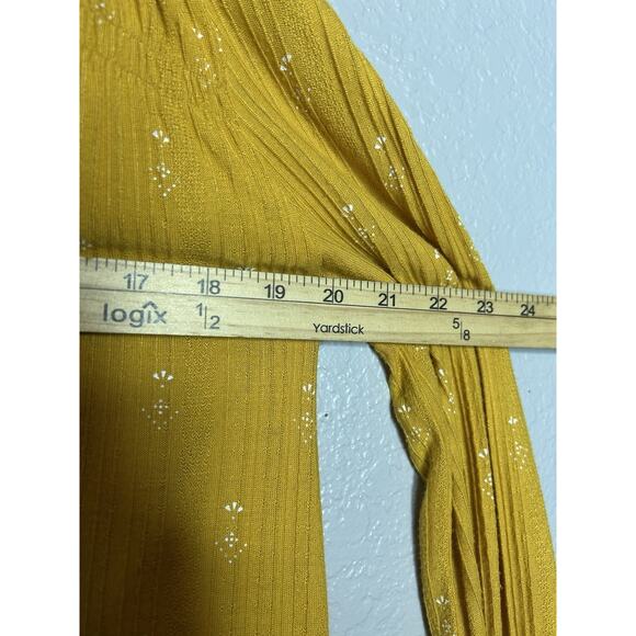 Lucky Brand Women’s Mustard Yellow Boho Tassel Long Sleeve Top Blouse Size L - Picture 9 of 11